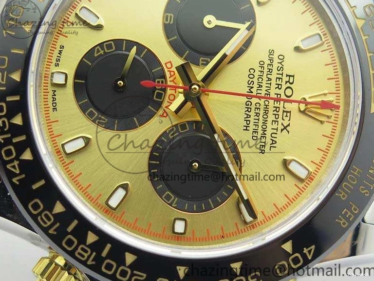 Best On Gold JH Ceramic Bracelet A7750 Dial SS YG SS Daytona Bezel YG Edition 0830